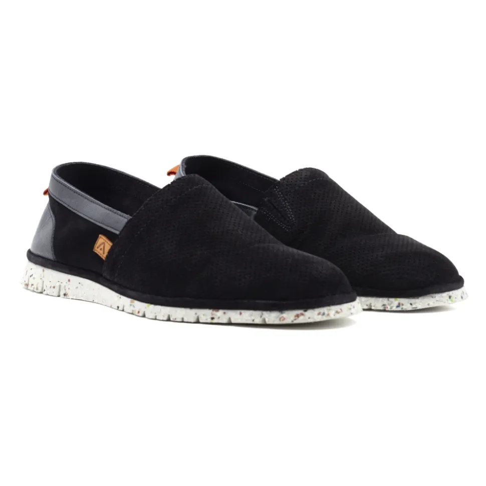 Amber Perforated Suede Slip-On