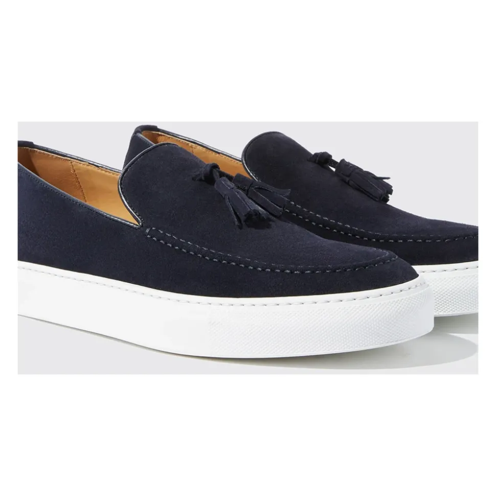 Amedeo Blauwe Suède Loafers
