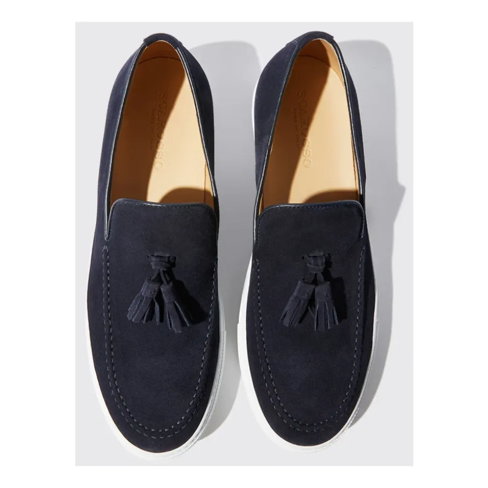 Amedeo Blauwe Suède Loafers