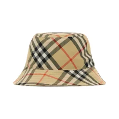 Archive Beige Classic Check Flat Crown Dropped Narrow Brim