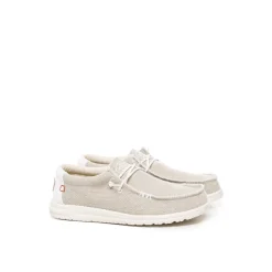 Beige Canvas Platte Schoenen