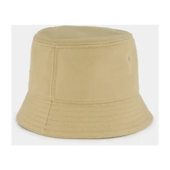 Beige Katoenen VLogo Bucket Hoed