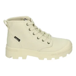 Beige Sportieve Midden Schoenen met Rubberen Zool