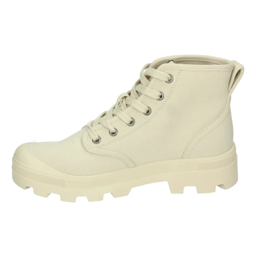 Beige Sportieve Midden Schoenen met Rubberen Zool