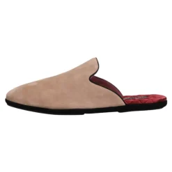 Beige Suède Slides Platte Schoenen