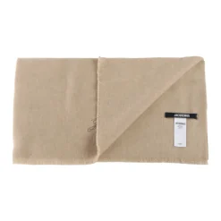 Beige Wol Kasjmier Sjaal met Franje