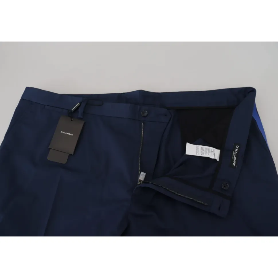 Blauwe Katoenen Heren Cropped Broek