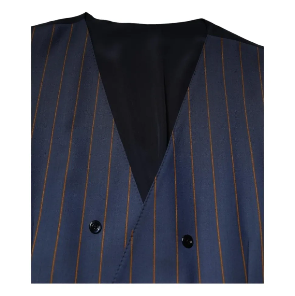 Blauwe Strepen Wol Vest Vest