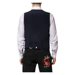 Blauwe Strepen Wol Vest Vest