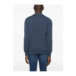 Blauwe Wol Crew Neck Sweater
