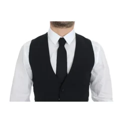 Blauwe Wol Formele Jurk Vest Gilet