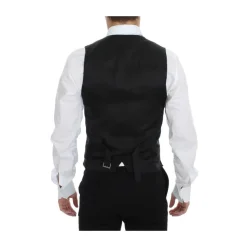 Blauwe Wollen Jurk Vest Elegante Stijl