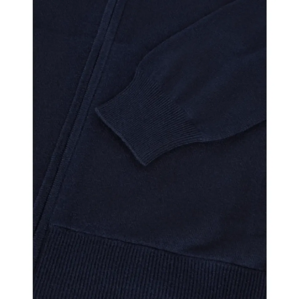 Blauwe Cashmere Zip-Up Bomberjas