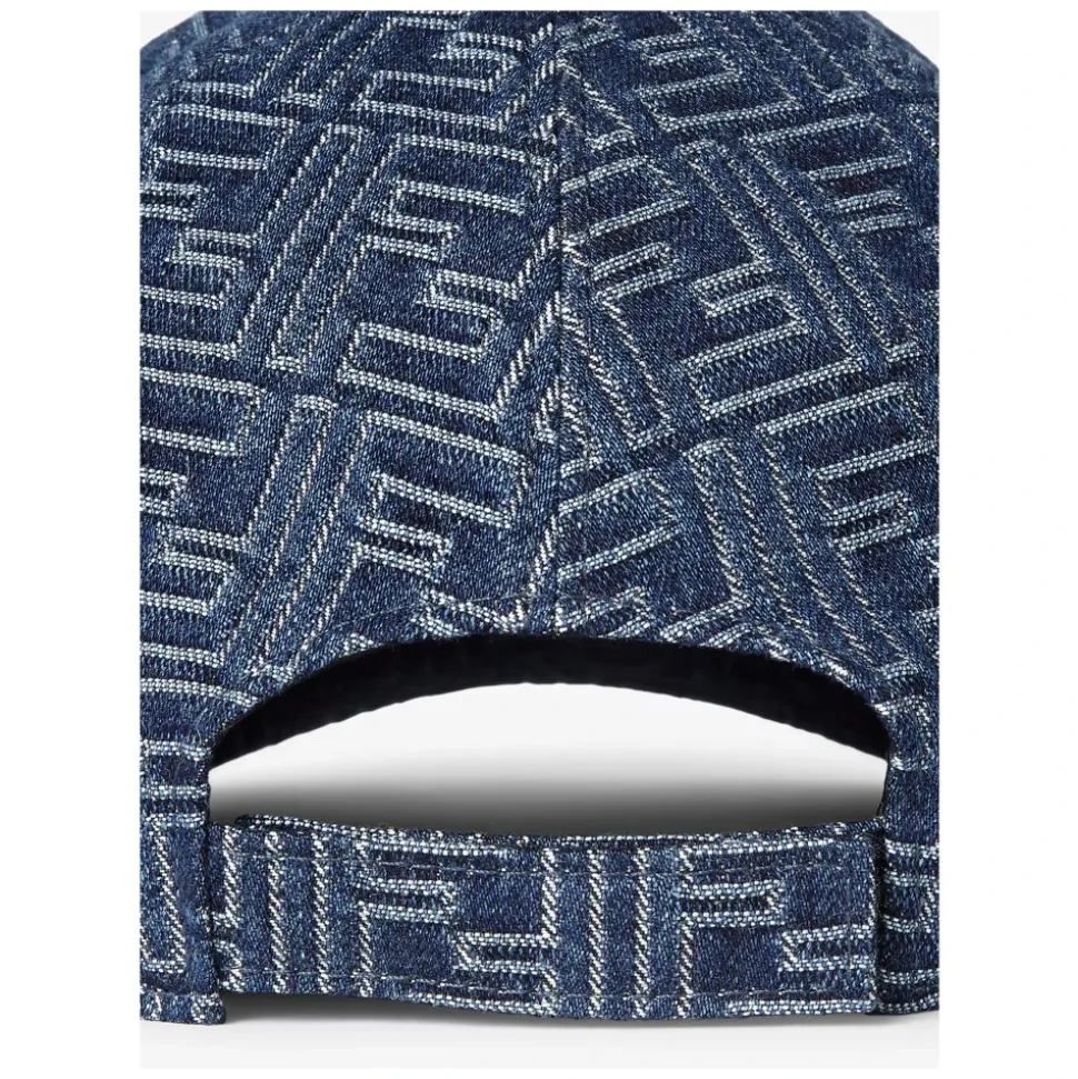 Blauwe Denim Baseballpet Gemaakt in Italië
