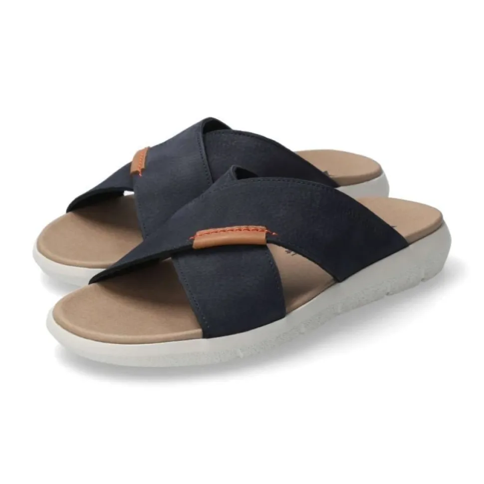 Blauwe Heren Slide Sandaal Collectie