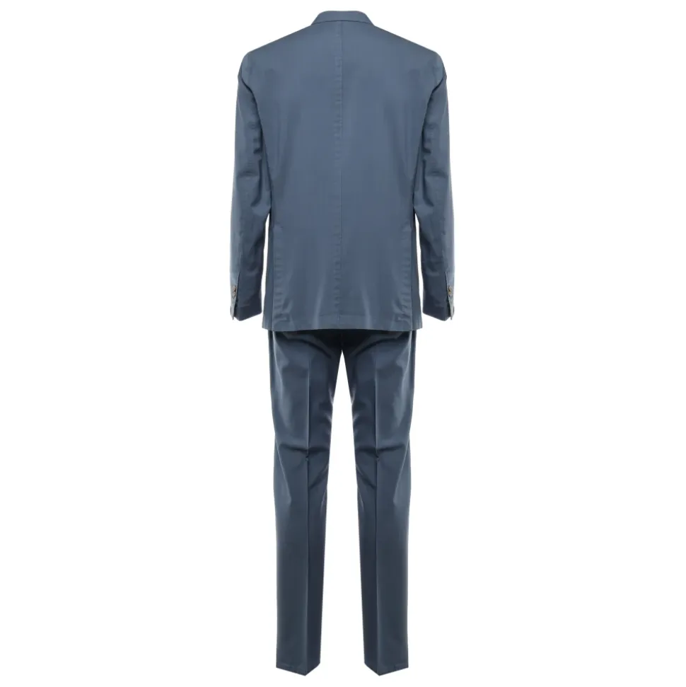Blauwe Jas met Twee-Knoopssluiting