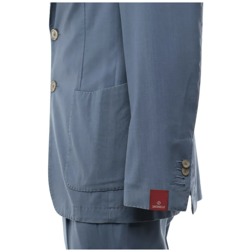 Blauwe Jas met Twee-Knoopssluiting