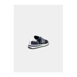 Blauwe lage sneakers met 3D-inzetstuk