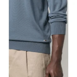 Blauwe Wol Polo Kraag Trui