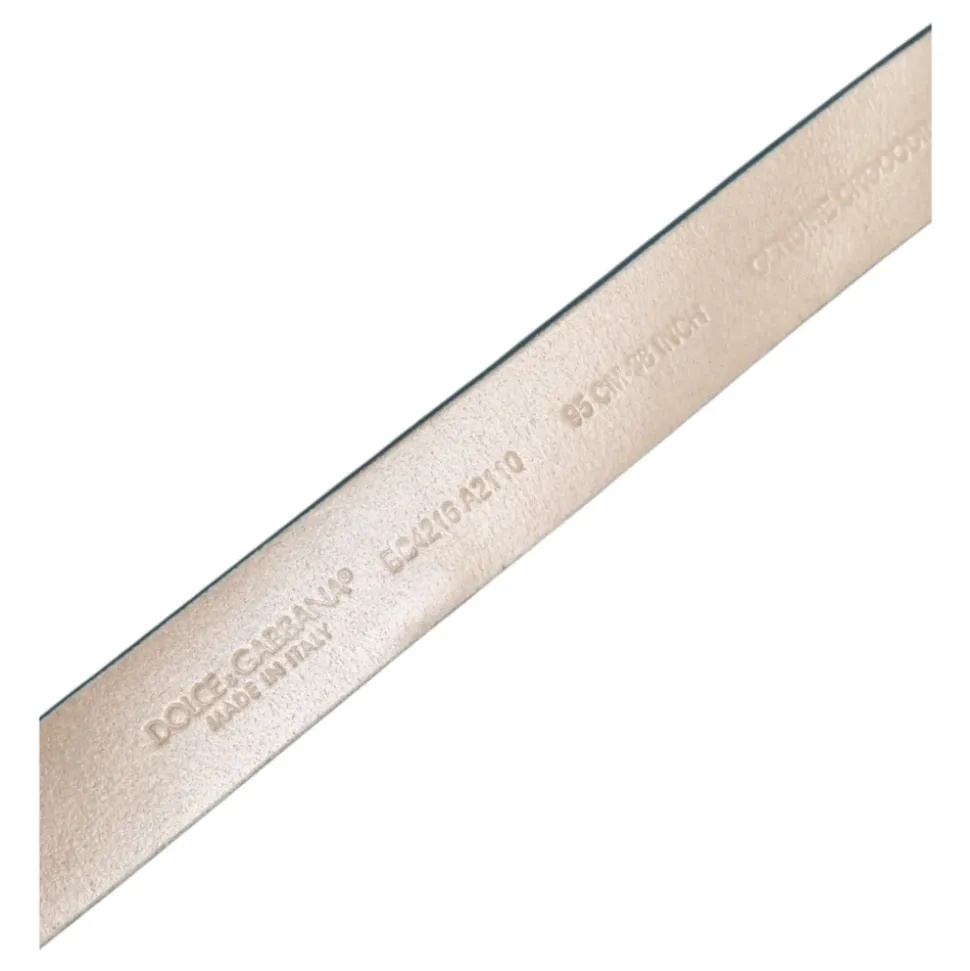Blauw Leren Klassieke Gouden Metalen Riem