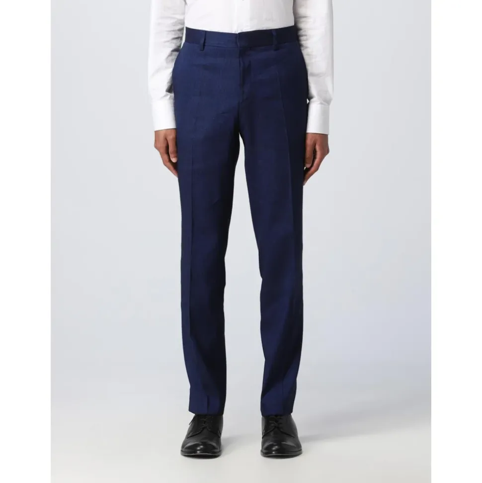 Blauw linnen pak voor heren