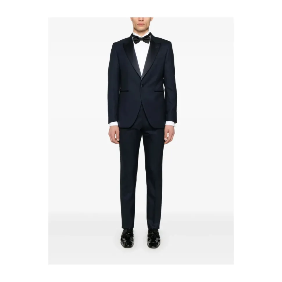 Blauw Oxford Pak met Achteruitgangen