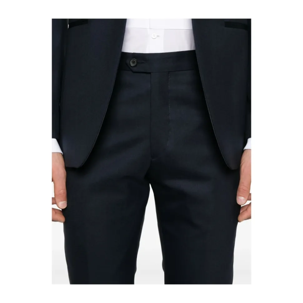 Blauw Oxford Pak met Achteruitgangen