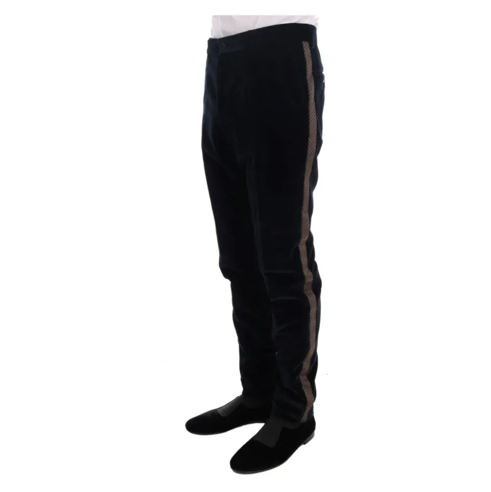 Blauw Velvet Slim 3-Delig Pak