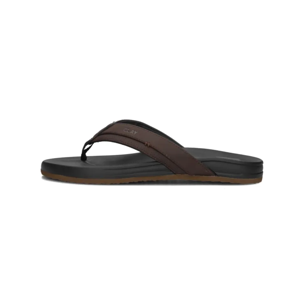 Bruine Leren Heren Slippers