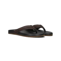 Bruine Leren Heren Slippers