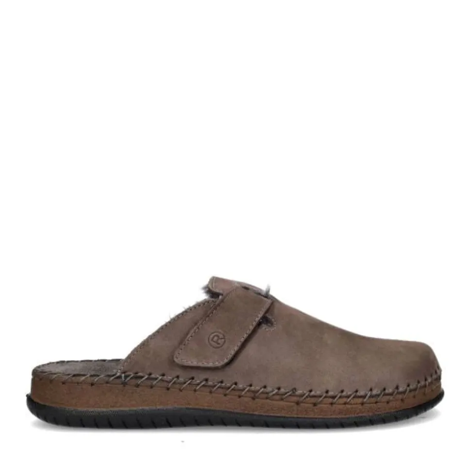Bruine heren pantoffels, comfortabel en warm