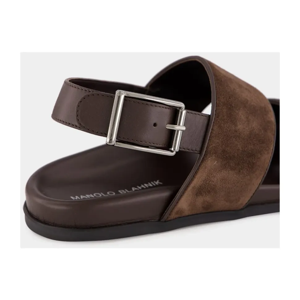 Bruine Suède Fussbett Sandalen
