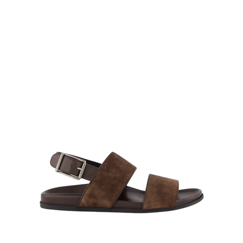 Bruine Suède Fussbett Sandalen