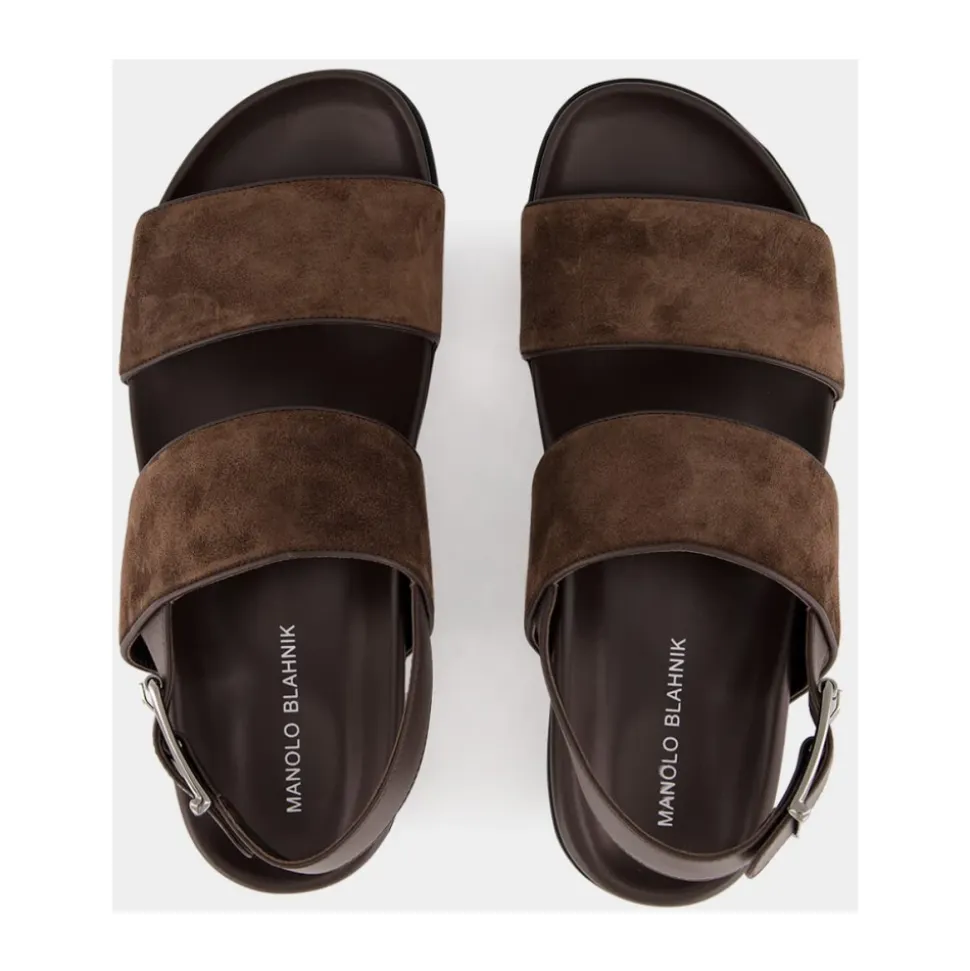Bruine Suède Fussbett Sandalen