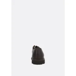 Bruin Leren Derby Platte Schoenen