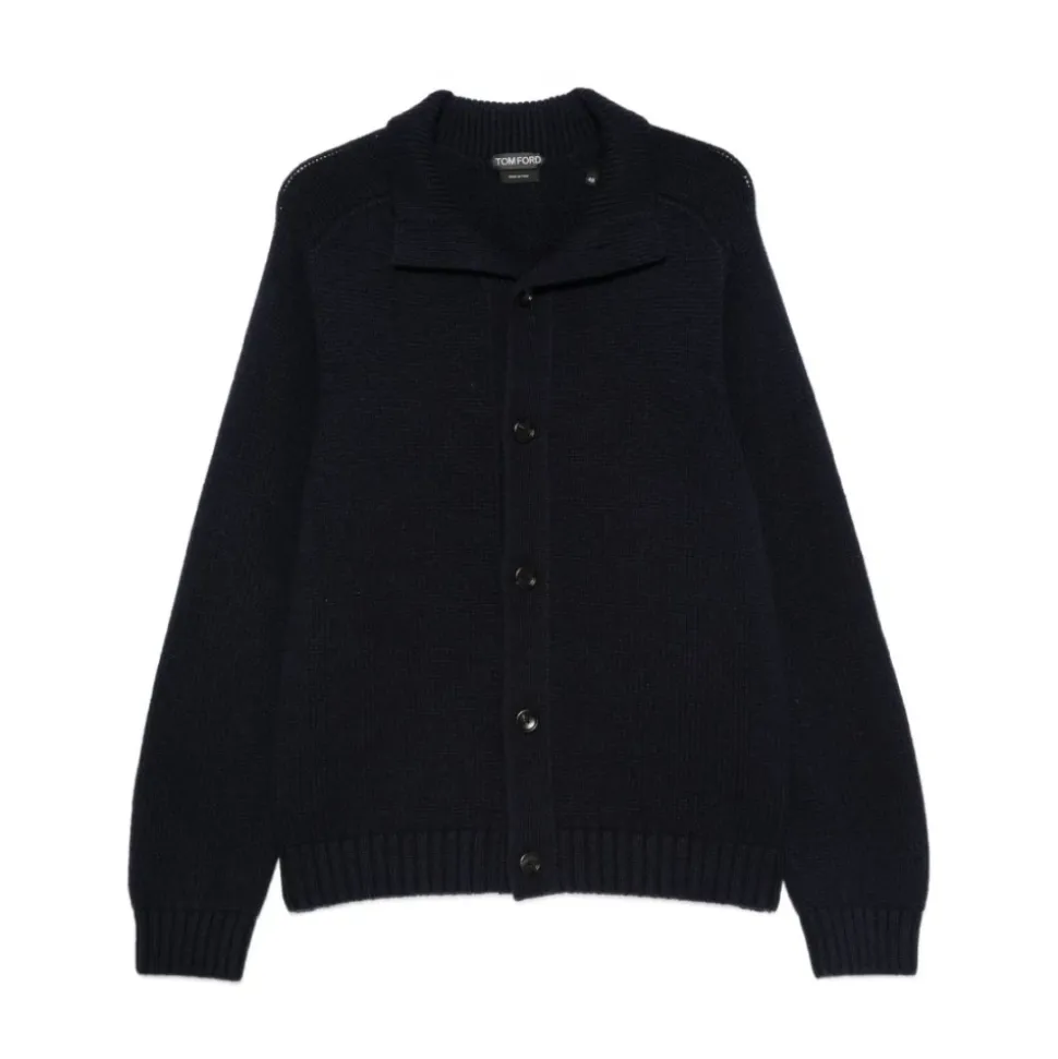 Cardigan met sjaalkraag van ribgebreid materiaal
