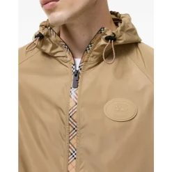Checker-tape Nylon Hooded Jacket