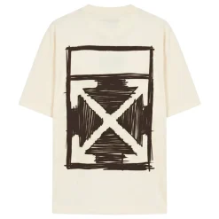 Comfortabel crème T-shirt met minimalistische print