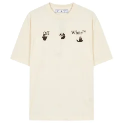 Comfortabel crème T-shirt met minimalistische print