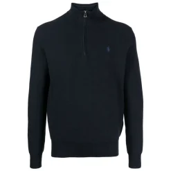 Cotton Quarter-Zip Mockneck Sweater