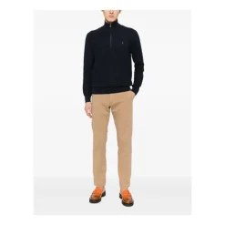 Cotton Quarter-Zip Mockneck Sweater