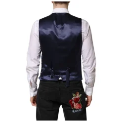 Donkerblauw Logo Wol Formeel Vest