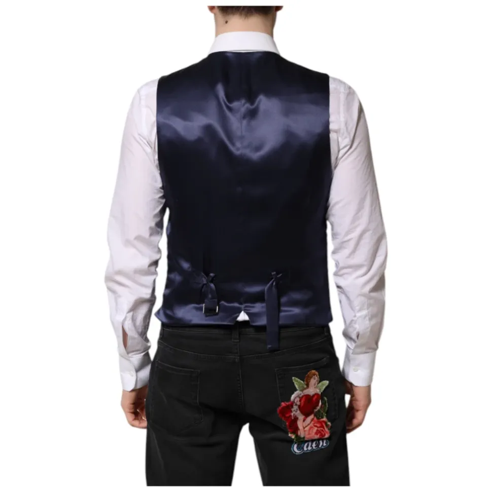 Donkerblauw Logo Wol Formeel Vest