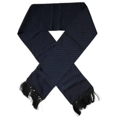 Donkerblauwe Sjaal met Franjes