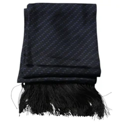 Donkerblauwe Sjaal met Franjes