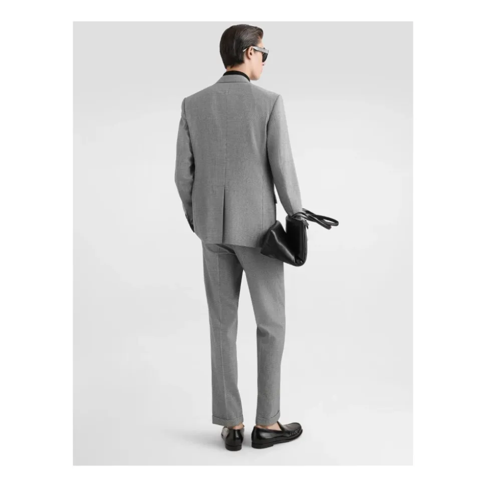 Double-breasted Houndstooth Wool Jacket
