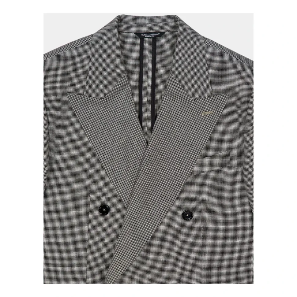 Double-breasted Houndstooth Wool Jacket