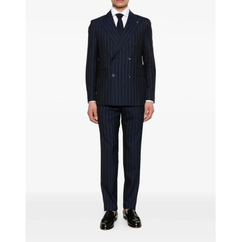 Double-Breasted Pinstripe Suit