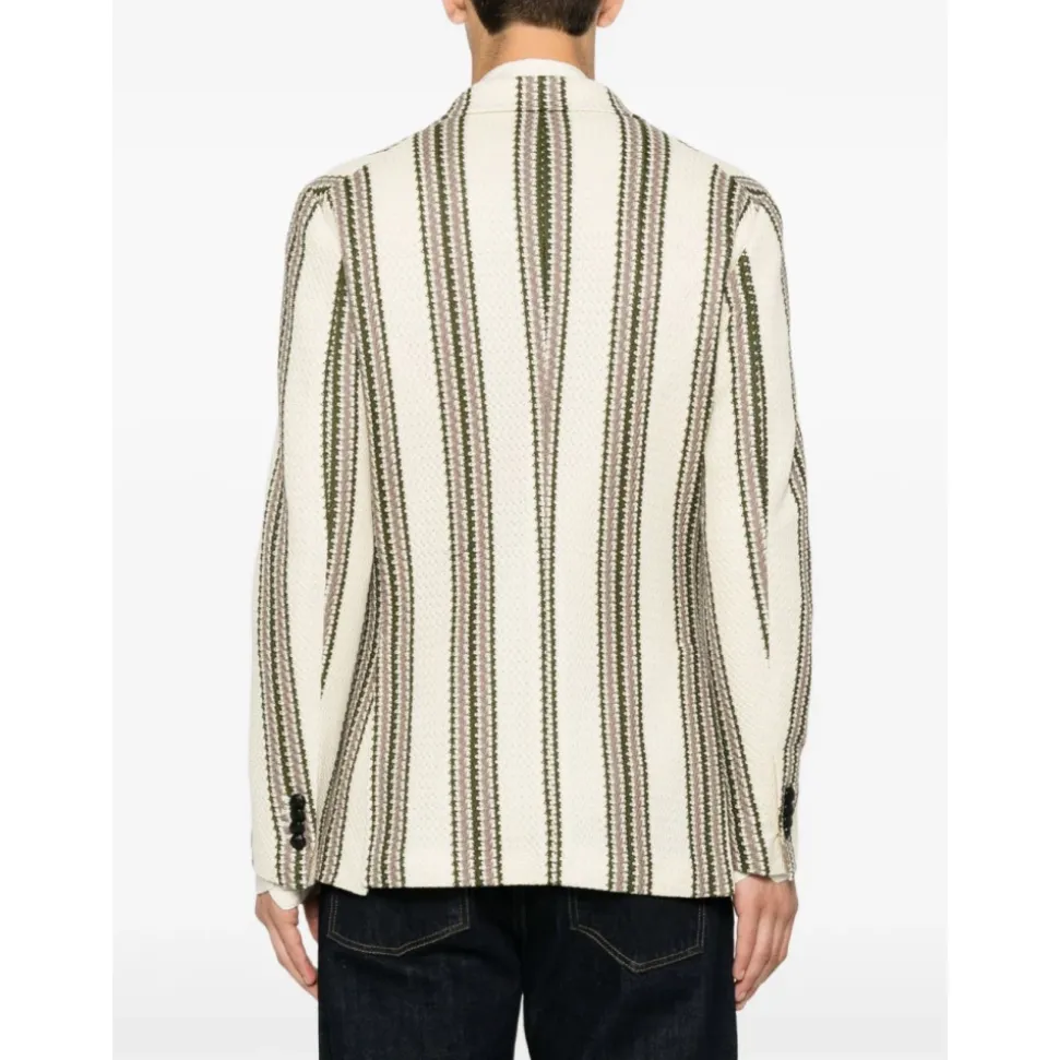 Dubbelrijige blazer met piek revers en strepen