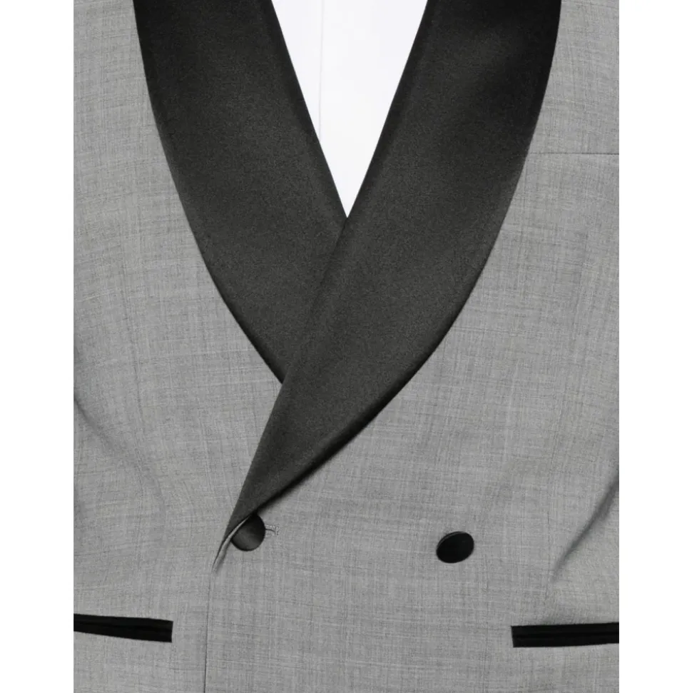 Dubbelrijige blazer met sjaalkraag
